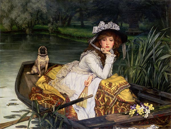 Young Lady in a Boat, c.1870 | Joseph Tissot | Painting Reproduction