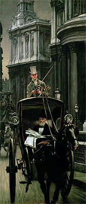 Zur Sache gehen (in die Stadt gehen), c.1879 | Joseph Tissot | Gemälde Reproduktion