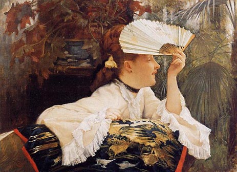 Der Fan, c.1875 | Joseph Tissot | Gemälde Reproduktion