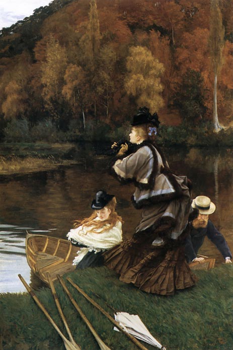 Autumn on the Thames (Nuneham Courtney), c.1875 | Joseph Tissot | Painting Reproduction