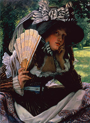 Young Lady with a Fan, c.1870/71 | Joseph Tissot | Gemälde Reproduktion