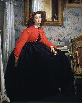 Young Woman in a Red Jacket | Joseph Tissot | Painting Reproduction