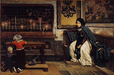 Marguerite in Church, c.1860 | Joseph Tissot | Gemälde Reproduktion