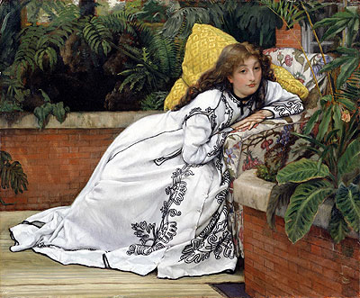 A Girl in an Armchair (The Convalescent), 1872 | Joseph Tissot | Gemälde Reproduktion