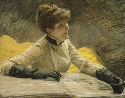 Admiring a Portfolio | Joseph Tissot | Painting Reproduction