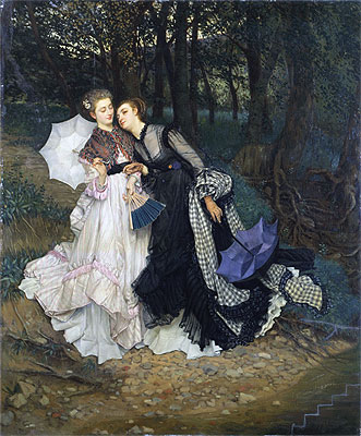 The Secret (Confession), c.1867 | Joseph Tissot | Gemälde Reproduktion