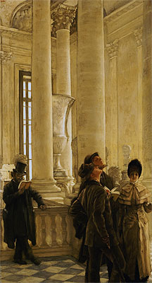 The North Stairs at the Louvre , undated | Joseph Tissot | Painting Reproduction