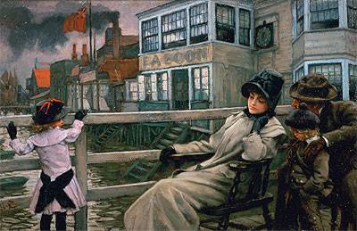 Warten auf die Fähre | Joseph Tissot | Gemälde Reproduktion