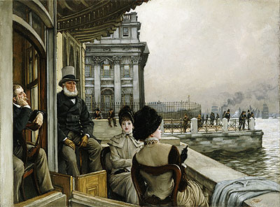 Die Terrasse der Trafalgar Tavern, Greenwich | Joseph Tissot | Gemälde Reproduktion