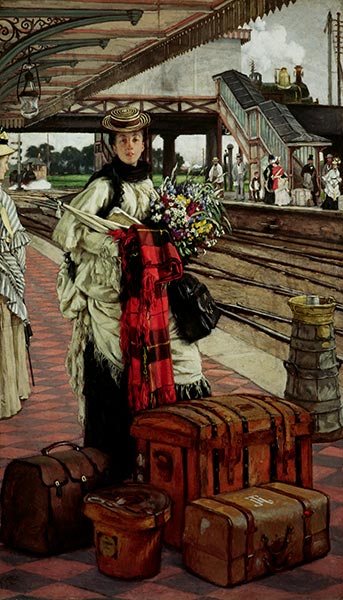 Warten am Bahnhof, 1874 | Joseph Tissot | Gemälde Reproduktion