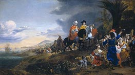 Johan van Twist as an Ambassador of the Dutch Fleet on Gone to the Sultan of Visiapoer | Jan Baptist Weenix | Gemälde Reproduktion