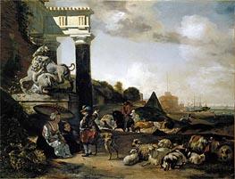 Figures among Ruins, 1656 von Jan Baptist Weenix | Gemälde-Reproduktion