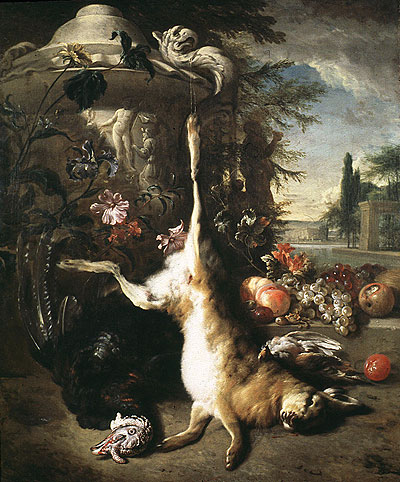 Stillleben mit totem Hasen, 1703 | Jan Baptist Weenix | Gemälde Reproduktion