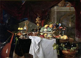 Still Life of Dessert, 1640 by de Heem | Painting Reproduction