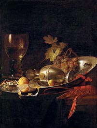 Breakfast Still Life, c.1635 by de Heem | Painting Reproduction