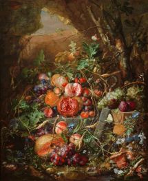 Still Life With Fruits, Flowers, Mushrooms, Insects, Snails and Reptiles | Jan Davidsz de Heem | Painting Reproduction