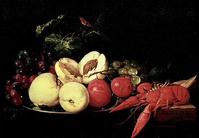 Still Life of Fruit with a Lobster, n.d. | Jan Davidsz de Heem | Gemälde Reproduktion