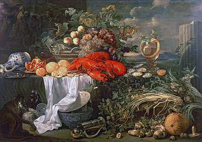 Still Life with a Monkey, Undated | de Heem | Painting Reproduction