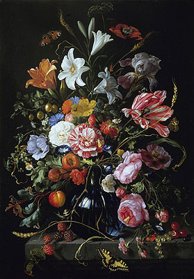 Vase with Flowers, c.1670 | de Heem | Painting Reproduction