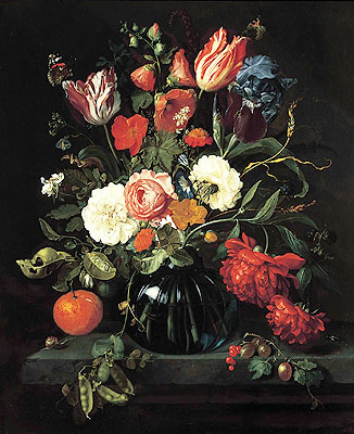 Vase of Flowers, 1654 | Jan Davidsz de Heem | Gemälde Reproduktion