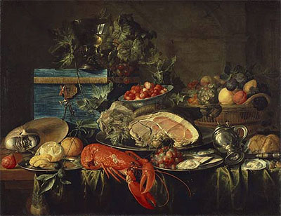 Still life with Lobster, 1643 | de Heem | Painting Reproduction
