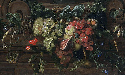 Still Life with White and Blue Grapes | Jan Davidsz de Heem | Painting Reproduction