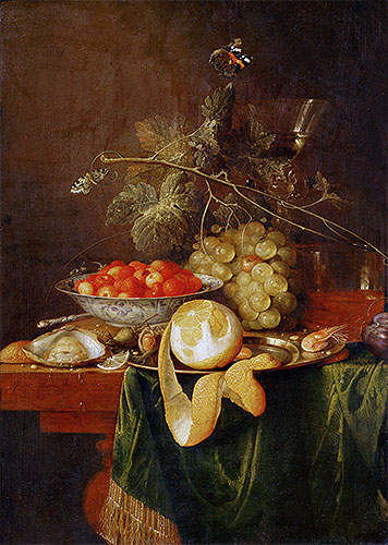Still Life with Peeled Lemon, 1650 | Jan Davidsz de Heem | Painting Reproduction