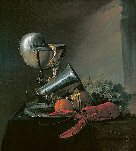 Still Life with Nautilus Cup and Lobster, 1634 | de Heem | Painting Reproduction