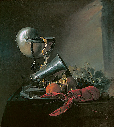 Still Life with Nautilus Cup and Lobster | Jan Davidsz de Heem | Painting Reproduction