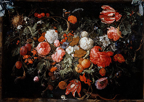 Still Life with Garland of Fruit and Flowers, c.1669 | de Heem | Painting Reproduction