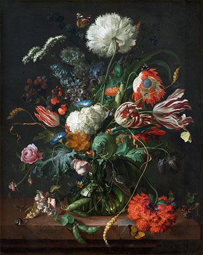 Vase of Flowers, c.1660 | de Heem | Painting Reproduction