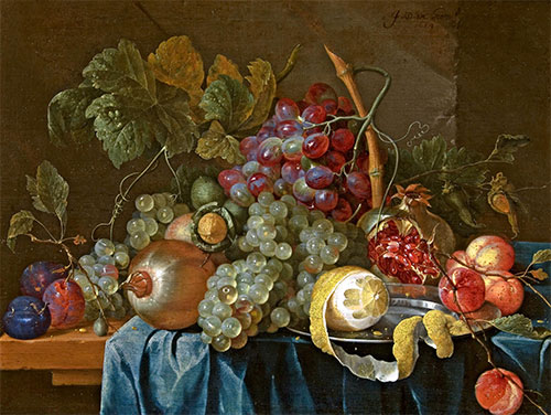 Still Life with Grape and Lemon, 1654 | de Heem | Painting Reproduction