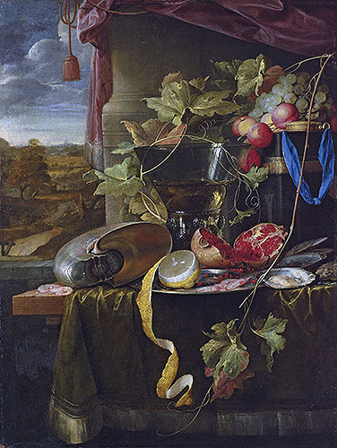 Still Life with Shell, Peeled Lemon and Pomegranate, undated | de Heem | Painting Reproduction