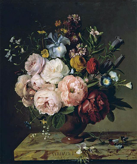 A Vase of Flowers on a Ledge, 1817 | van Dael | Painting Reproduction