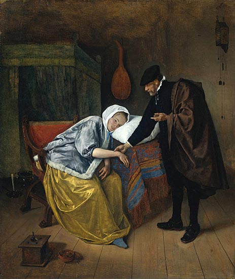 The Sick Woman, c.1665 | Jan Steen | Gemälde Reproduktion