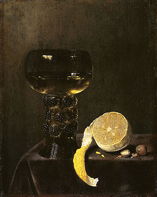 Wine Glass and Cut Lemon, 1649 | Jan Jansz van de Velde III | Gemälde Reproduktion