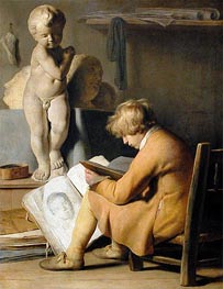 The Young Artist, c.1630/35 von Jan Lievens | Gemälde-Reproduktion