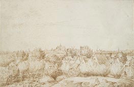 Landscape with a Distant View of Haarlem, undated von Jan Lievens | Gemälde-Reproduktion