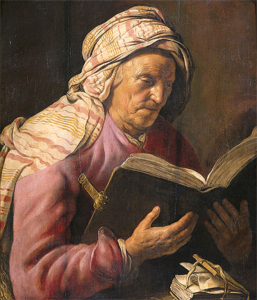 Old Woman Reading, c.1626/33 by Jan Lievens | Painting Reproduction