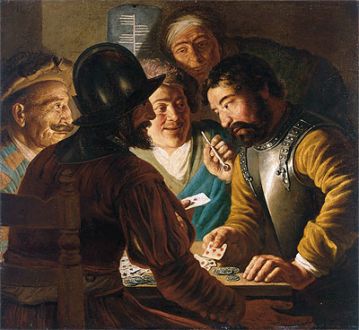 The Card Players, c.1622/24 by Jan Lievens | Painting Reproduction