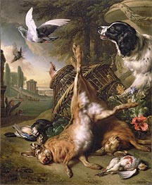 Still Life with Dead Game and Hares, Undated von Jan Weenix | Gemälde-Reproduktion