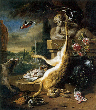 Toter Hase und Hund, 1717 | Jan Weenix | Gemälde Reproduktion