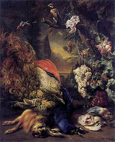 Dead Peacock and Game, 1707 | Jan Weenix | Painting Reproduction