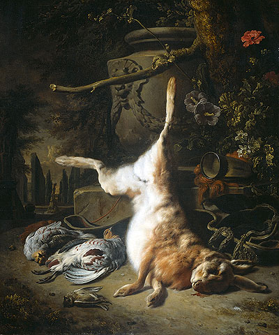 Stillleben mit Hase und anderem Jagdbeute | Jan Weenix | Gemälde Reproduktion