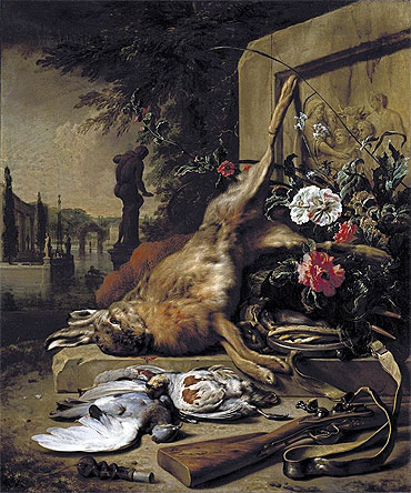Game Still Life with Hare, 1703 | Jan Weenix | Painting Reproduction