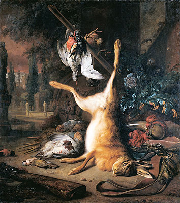 Toter Hase und Vögel | Jan Weenix | Gemälde Reproduktion