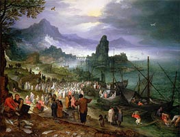 Christ Preaching at the Seaport, 1597 by Jan Bruegel the Elder | Painting Reproduction