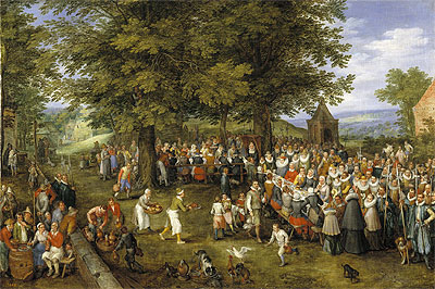 Wedding Banquet Presided Over by the Archduke and Infanta, c.1612 | Jan Bruegel the Elder | Gemälde Reproduktion