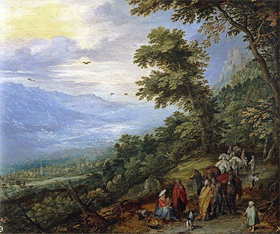 Gypsy Gathering in a Wood, c.1614 | Jan Bruegel the Elder | Gemälde Reproduktion