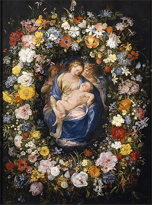 Garland with the Virgin, the Christ Child and two Angels, c.1620 | Jan Bruegel the Elder